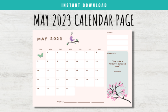 Download May 2023 Calendar Page for Kids - Premium Resources