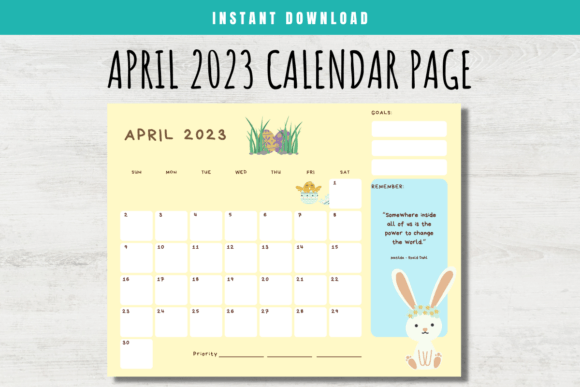 Download April 2023 Calendar Page for Kids - Premium Resources