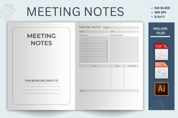 Download Meeting Notes Kdp Planner - Kdp planner Collection