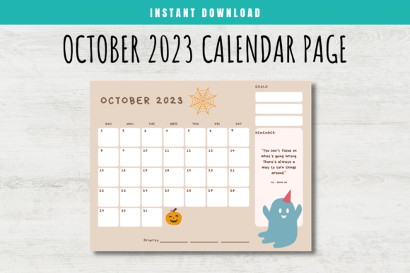 Download October 2023 Calendar Page for Kids - 2023 calendar Collection